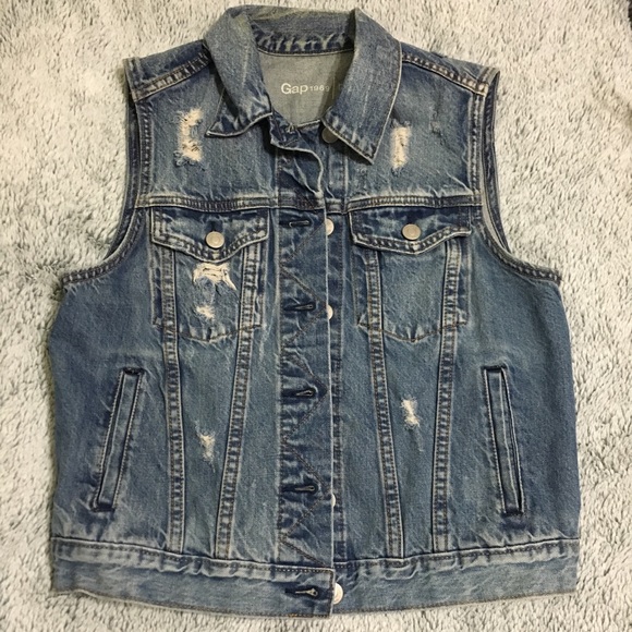 GAP Jackets & Blazers - Gap distressed denim vest